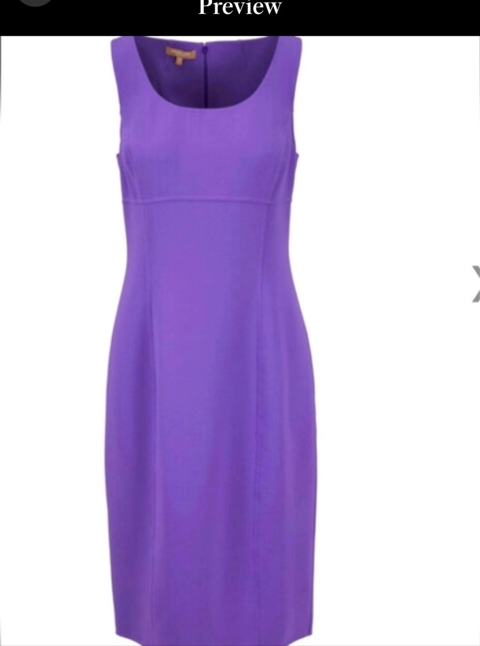Michael Kors Collection Purple Sleeveless Midi Sheath Dress Beatfull Sumer Ocass